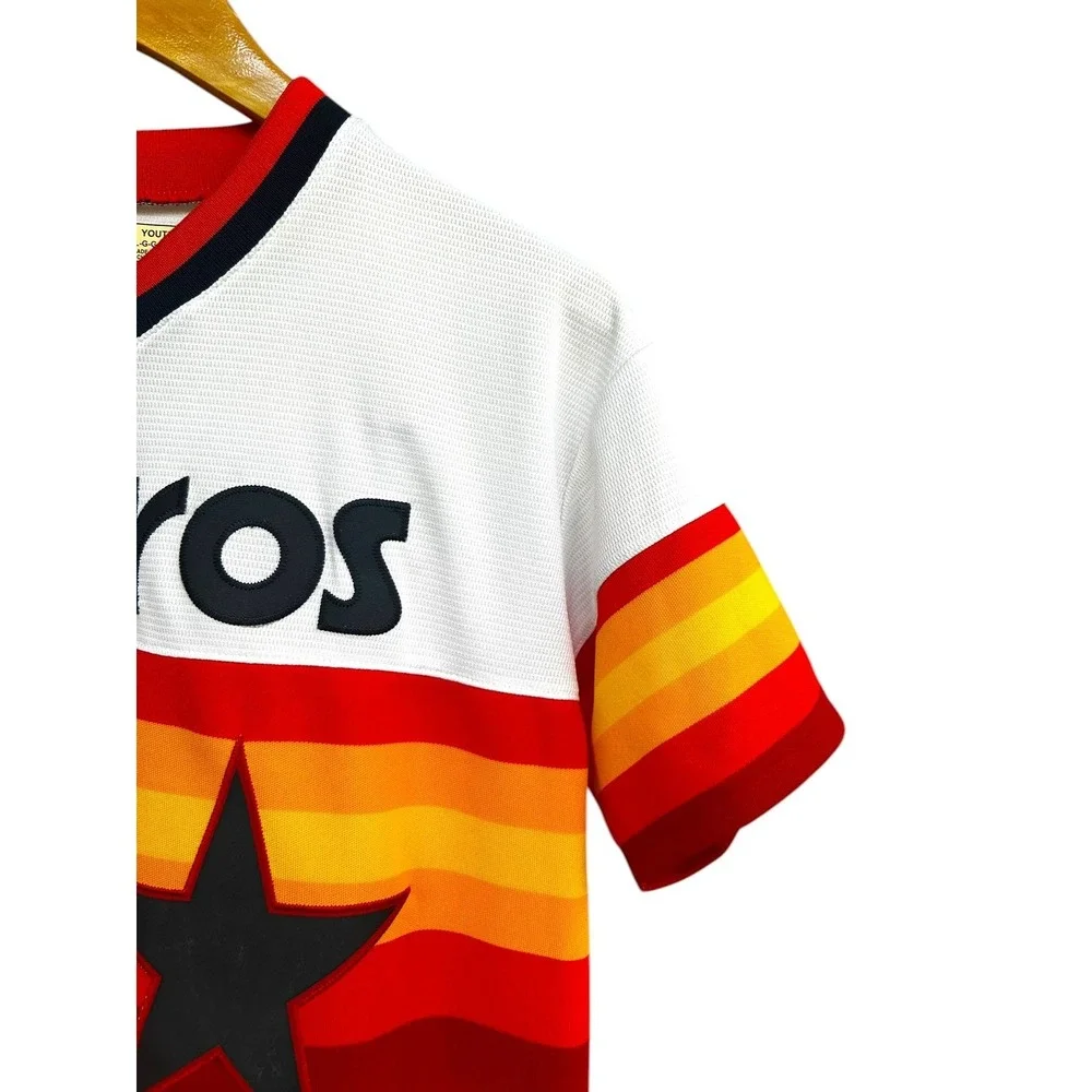 Houston Astros Retro Rainbow Jersey Cooperstown Collection Youth Size Large‎